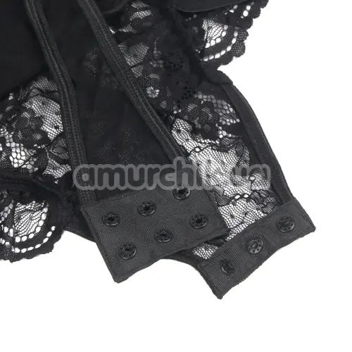 Боди с подвязками Star Night Mesh & Lace Garter Teddy, черное