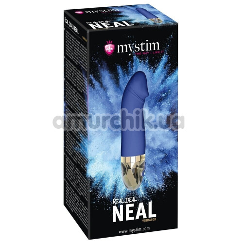 Вібратор для точки G Mystim Real Deal Neal, синій