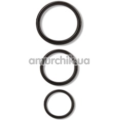 Набор эрекционных колец Cock & Ball Rings, черный - Фото №1
