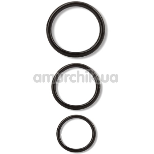 Набор эрекционных колец Cock & Ball Rings, черный - Фото №1