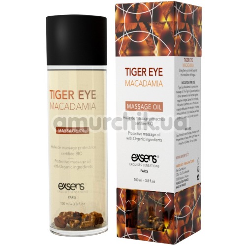 Массажное масло Exsens Tiger Eye Macadamia Massage Oil - тигровый глаз и макадамия, 100 мл - Фото №1