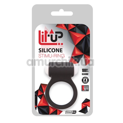 Виброкольцо Lit-Up Silicone Stimu-Ring 3, черное
