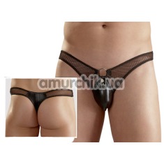 Мужские трусы-стринги с сеточкой Swenjoyment Underwear, чёрные - Фото №1