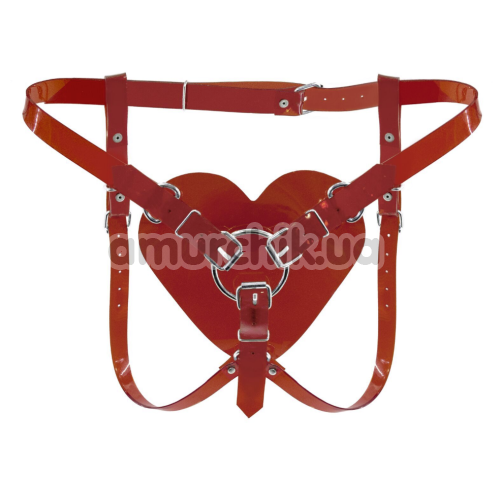 Трусики для страпона Feral Feelings Hearts Strap-On Belt, червоні - Фото №1