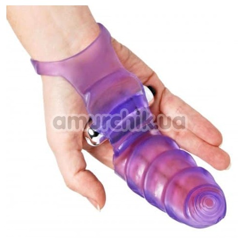 Насадка на палець з вібрацією Frisky Double Finger Banger Vibrating G-Spot Glove, фіолетова