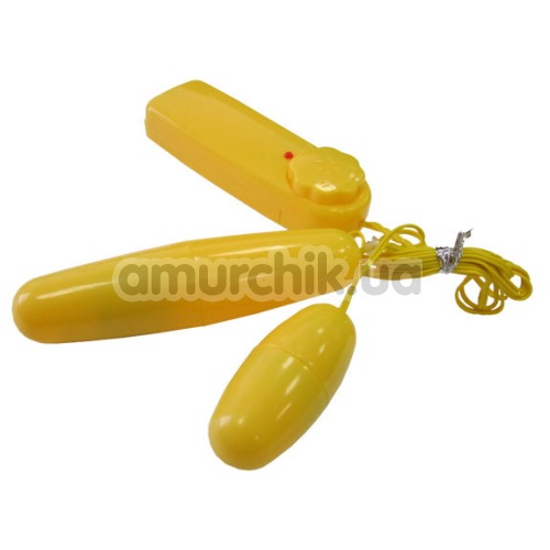 Комплект віброяєць Vibro Stim Dual жовтий - Фото №1