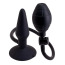 Анальный расширитель Silicone Pleasure Inflatable Butt Plug S, черный - Фото №0