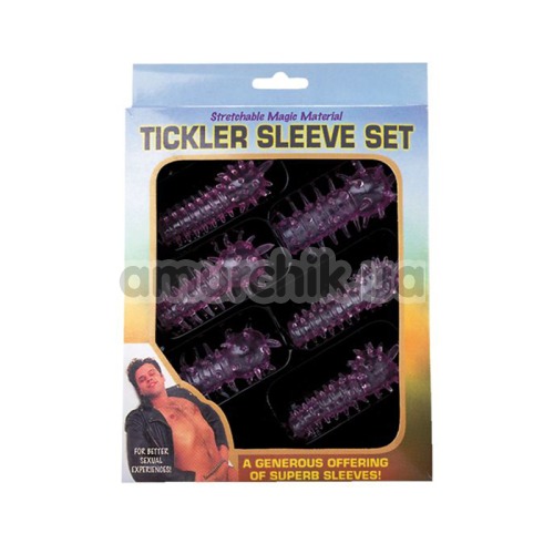 Набір насадок на пеніс Stretchable Magic Material Tickler Sleeve Set, 6 шт
