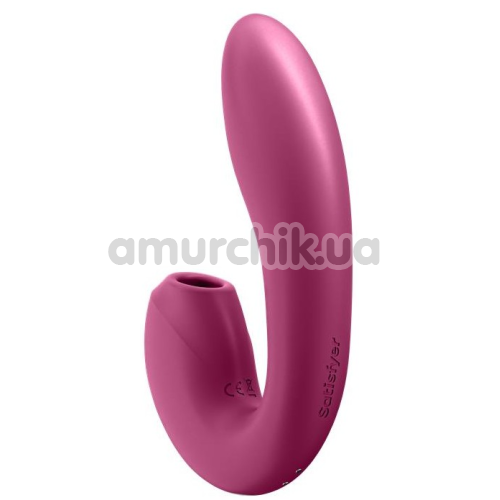 Симулятор орального секса для женщин с вибрацией Satisfyer Sunray, бордовый