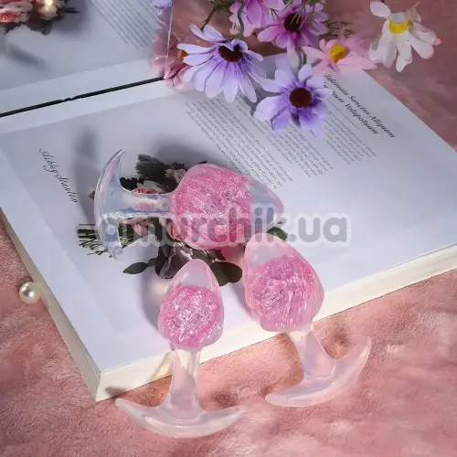 Анальная пробка Liebe Seele Crystal Icecream-Shaped Anal Plug Medium, розовая