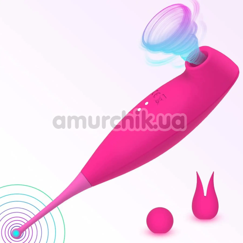 Симулятор орального секса для женщин с вибрацией Woodpeacker, малиновый