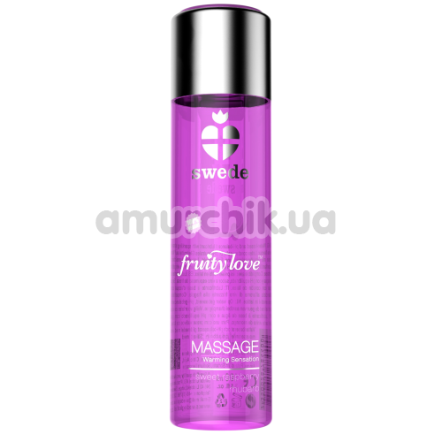 Массажное масло с согревающим эффектом Swede Fruity Love Sweet Raspberry Rhubarb - малина и ревень, 120 мл