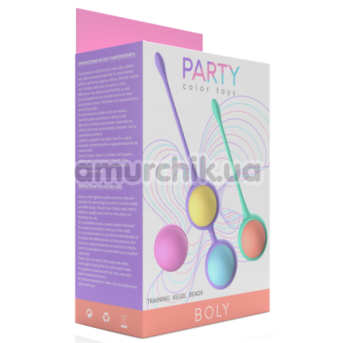Набор вагинальных шариков Party Color Toys Boly, радужный
