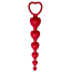 Анальная цепочка Loveshop Silicone Heart Anal Beads, красная - Фото №1