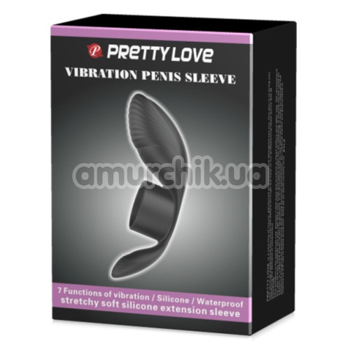 Виброкольцо для члена Pretty Love Vibration Penis Sleeve, черная