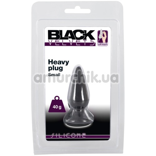 Анальна пробка Black Velvets Heavy Plug Small, чорна