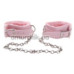 Поножи Grrl Toyz Pink Plush Ankle Cuffs, розовые - Фото №1
