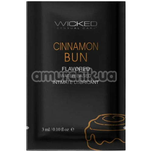 Оральный лубрикант Wicked Aqua Cinnamon Bun - булочка с корицей, 3 мл