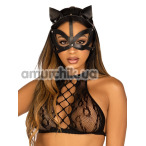 Маска Кошечки Leg Avenue Studded Cat Mask, черная - Фото №1