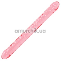 Двокінцевий фалоімітатор Crystal Jellies, 45 см рожевий - Фото №1
