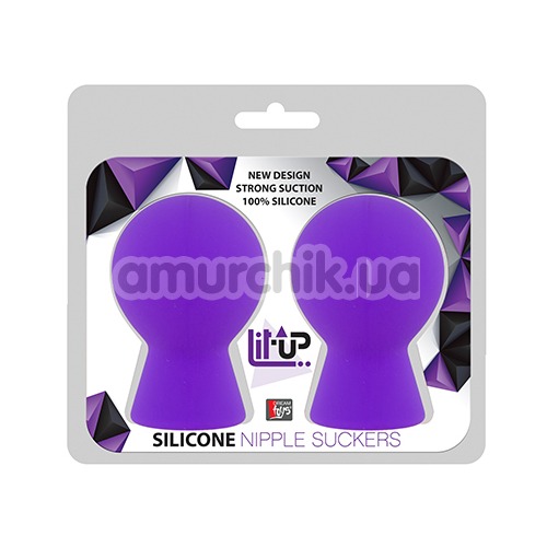 Вакуумні стимулятори для сосків Lit-Up Silicone Nipple Suckers, фіолетові