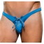 Трусы-стринги мужские Microfiber Lace-Up Low-Rise Thong, голубые - Фото №3