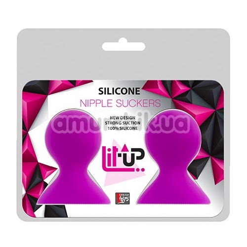 Вакуумные стимуляторы для сосков Lit-Up Silicone Nipple Suckers Pleasure Pumps, розовые