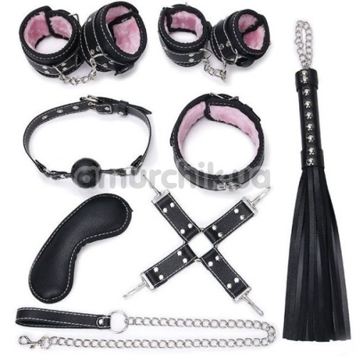 Набор Loveshop Bondage Black and Pink Set, черно-розовый