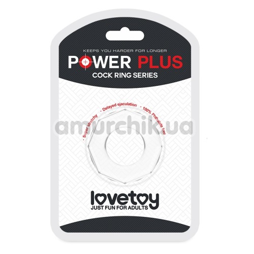 Эрекционное кольцо Power Plus Cock Ring Series LV1434, прозрачное