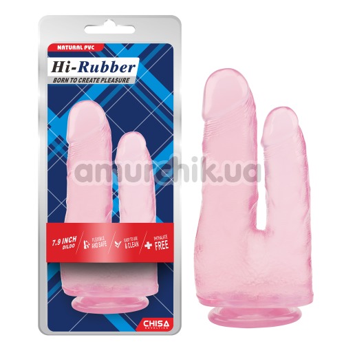 Подвійний фалоімітатор Hi-Rubber Born To Create Pleasure 7.9, рожевий