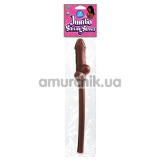 Коктейльна трубочка у формі пеніса Jumbo Sucking Straw коричнева - Фото №1