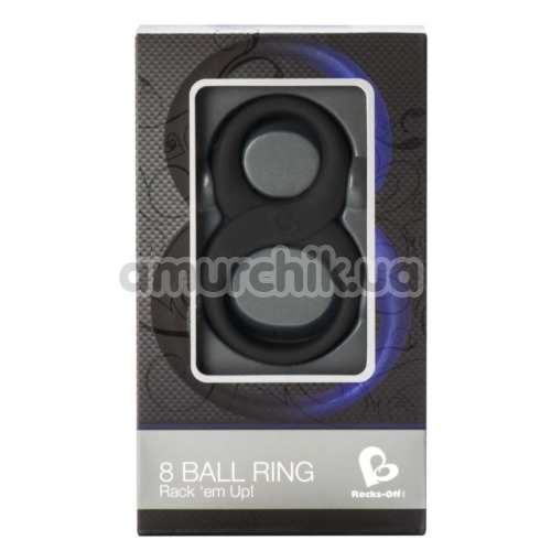 Эрекционное кольцо Rocks-Off 8 Ball Ring, черное