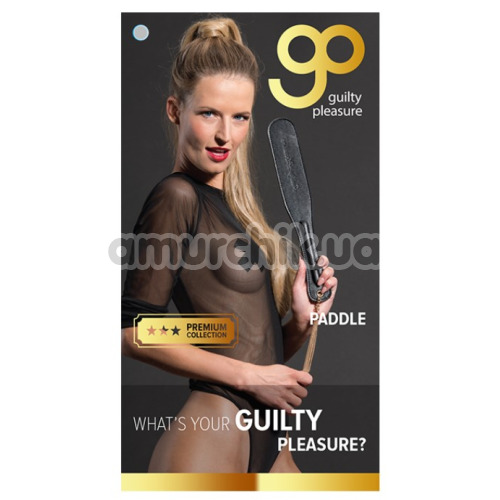 Шлепалка Guilty Pleasure Premium Collection Paddle с кисточкой, черная