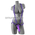 Страпон Dillio 7 Inch Strap-On Suspender Harness Set, фіолетовий - Фото №1