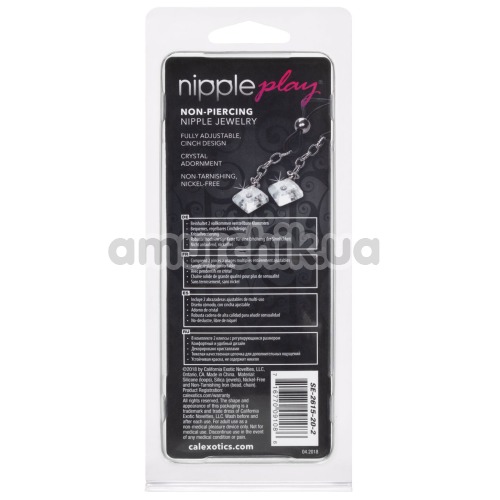 Затискачі для сосків Nipple Play Non-Piercing Nipple Jewerly Crystal Gem, прозорі