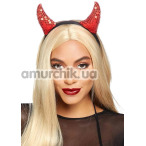 Диявольські ріжки Leg Avenue Sequin Devil Horns Headband, червоні - Фото №1