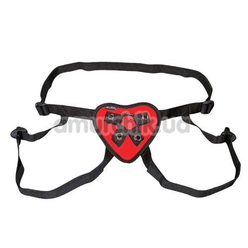 Трусики для страпона Lux Fetish Red Heart Strap-on Harness