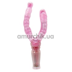 Анально-вагинальный вибратор Get Forked, розовый - Фото №1