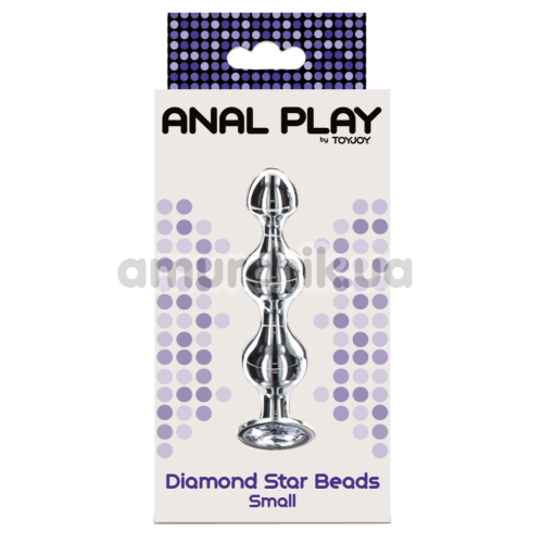 Анальный стимулятор Anal Play Diamond Star Beads Small, серебряный