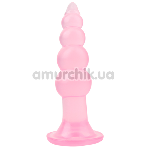 Анальная пробка Hi-Rubber Bumpy Butt Plug, розовая