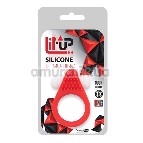 Виброкольцо Lit-Up Silicone Stimu-Ring 1, красное