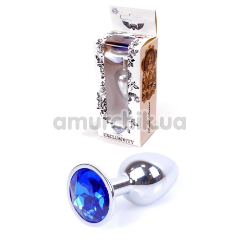 Анальная пробка с синим кристаллом Exclusivity Jewellery Silver Plug, серебряная