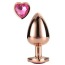 Анальная пробка с розовым кристаллом Gleaming Love Gold Plug Heart L, золотая - Фото №2