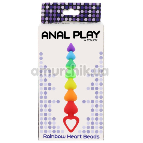 Анальний ланцюжок Anal Play Rainbow Heart Beads, мультикольоровий