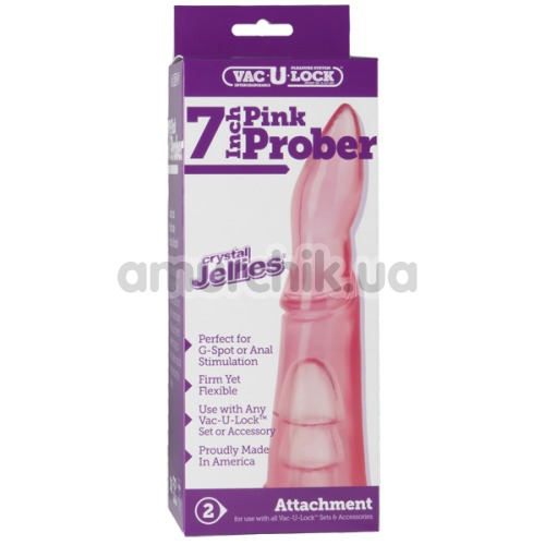 Фаллоимитатор Vac-U-Lock 7 Inch Pink Prober, розовый