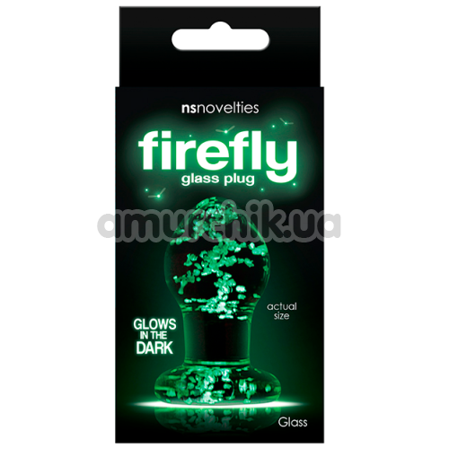 Анальна пробка Firefly Glass Plug Small, світиться у темряві