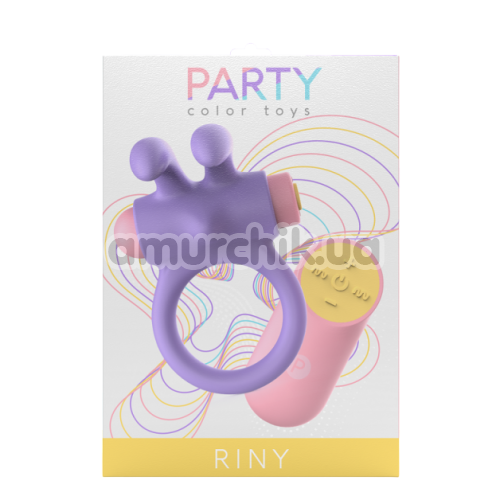 Віброкільце для члена Party Color Toys Riny, фіолетове