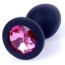 Анальная пробка с розовым кристаллом Exclusivity Jewellery Silicon Plug S, черная - Фото №2