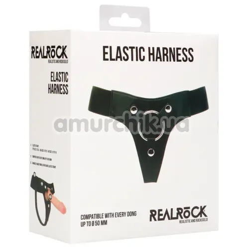 Трусики для страпона Realrock Elastic Harness, чорні