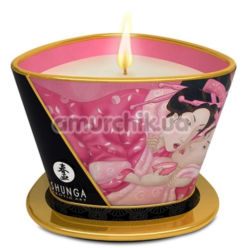 Свічка для масажу Shunga Massage Candle Rose Petals - пелюстки троянди, 170 мл - Фото №1